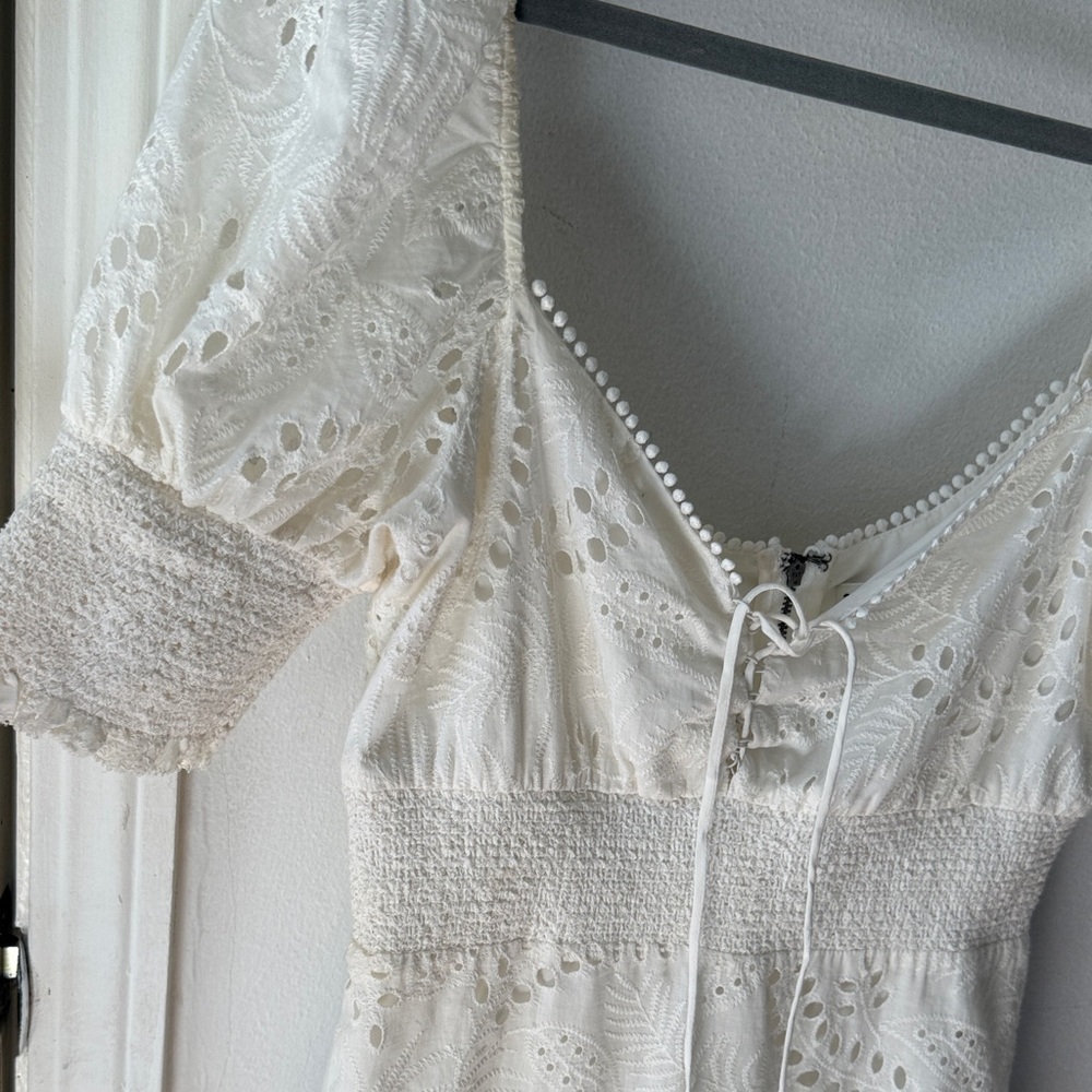 Alice + Olivia Crawford Eyelet Minidress Cotton Silk Blend